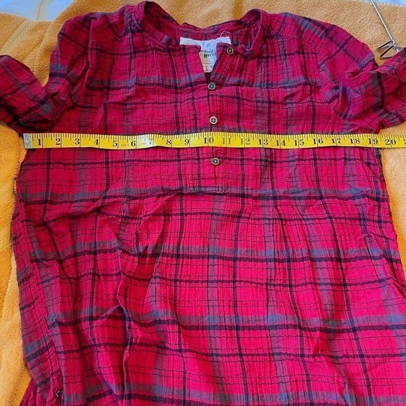 3/$25 ANTHROPOLOGIE HOLDING HORSES Red Plaid Tunic Top - Picture 11 of 11